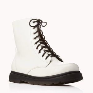 White forever 21 combat boots